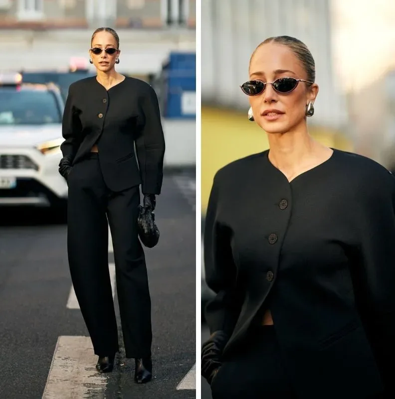 Collarless blazer 13