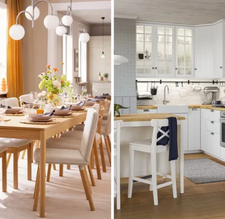 Μια Open plan κουζίνα-τραπεζαρία ανοίγει τον χώρο σου